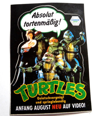 Werbe-Aufkleber Teenage Mutant Ninja Turtles Der Film 1990 absolut tortenmä0ig