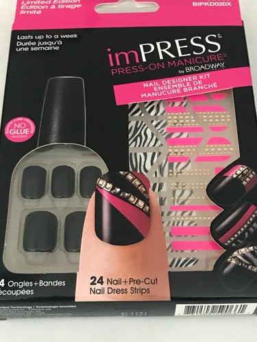 Kiss imPRESS Press-On Manicure Nails Broadway Limited Edition Black 59066 Rumba - Picture 2 of 3