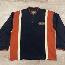 Vintage Men's Harley Davidson 1/4 Zip Pullover 100 Cotton Shirt Sweater Size M