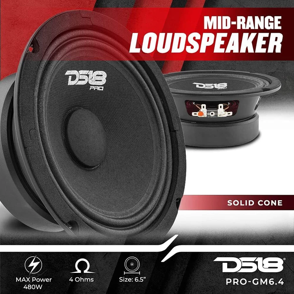 DS18 PRO-GM6.4PK Médio e Alto Pacote Completo Inclui 2X Midrange 2X Tweeter - Imagem 3 de 4
