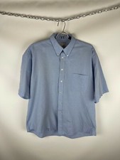 Yves Saint Laurent blue plaid check short sleeve shirt