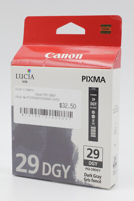 Canon PGI-29DGY Dark Gray Ink Cartridge for Pixma PRO 1 Mint Condition (Each)