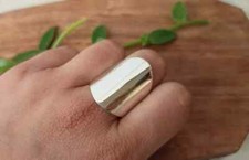 Long Ring 925 Sterling Silver Band Statement Ring Handmade Ring All size-D-61
