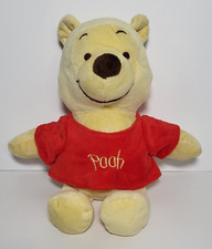 Disney Baby Winnie the Pooh Rattle Red T-Shirt Plush Stuffed Animal Beige 11"