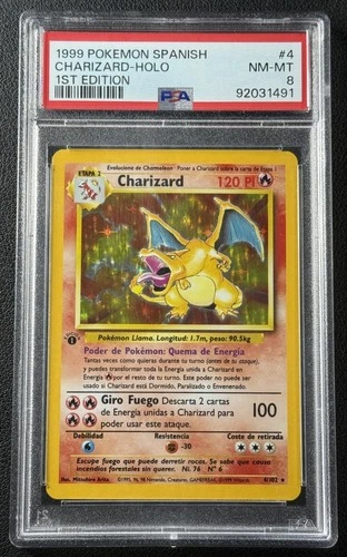 1ST EDITION CHARIZARD HOLO PSA 8 1999 POKEMON SPANISH #4/102 NM-MT RARE 1491