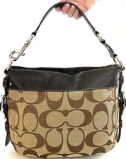 Coach Signature Crescent Shoulder Bag Zip Clo...