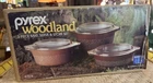 Pyrex Woodland Bake Serve & Store Set 470-6 Corning NEW SEALED NOS Vintage
