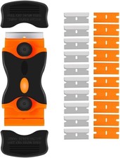 Razor Blade Scraper, 2-in-1 Double Edged Razorblade Scraper Tool with 20Pcs