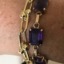 14k gold bracelet 8" hardware yellow gold 8g paper clip curb u shape