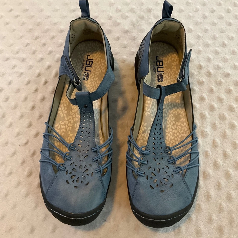 JBU by Jambu Sahara Blue Vegan Leather Cutout Mary Jane Comfort Shoes 10M - Image 2 of 4