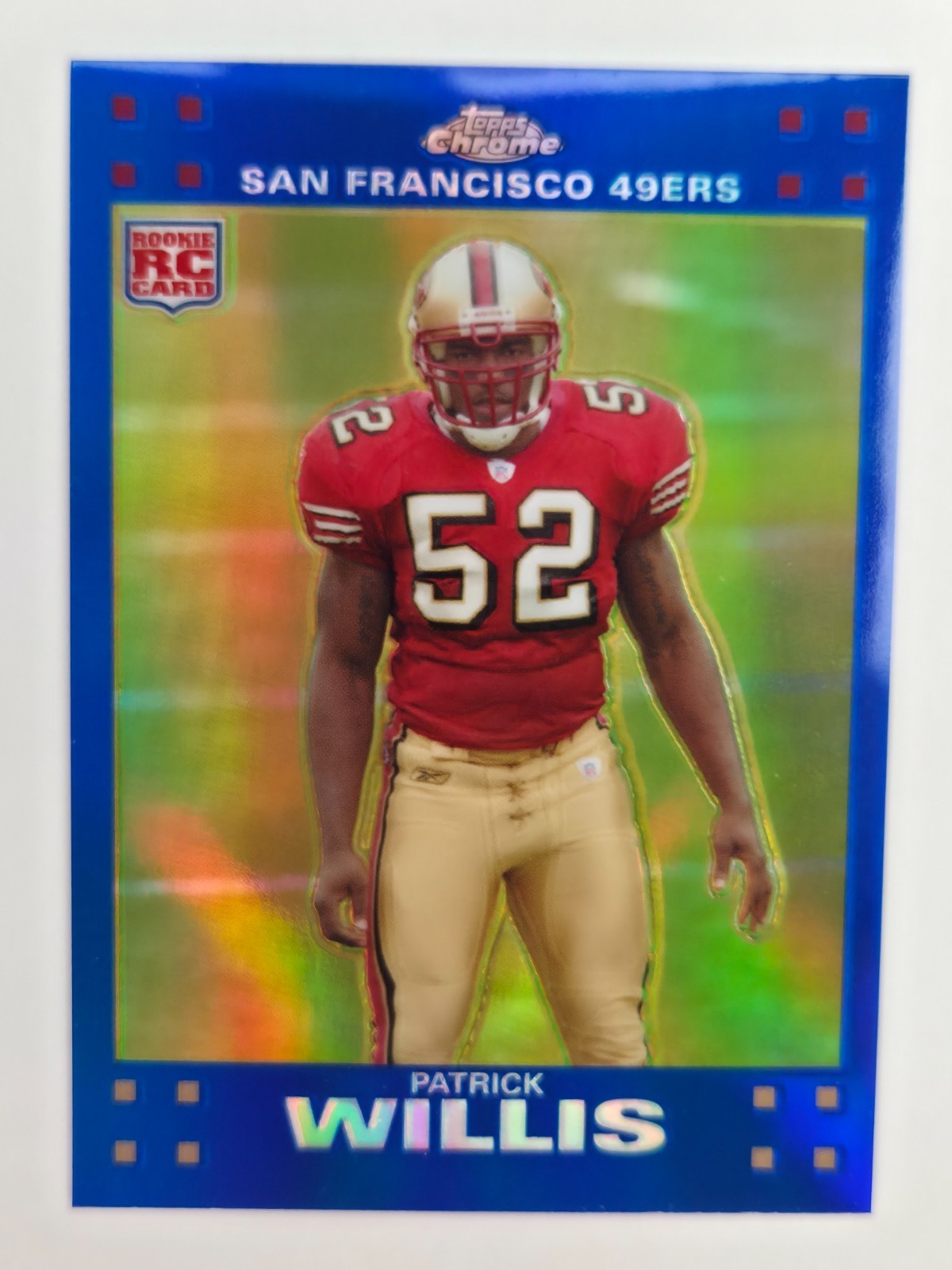 2007 Topps Chrome Patrick Willis RC Blue Refractor 49ers Rookie #TC240