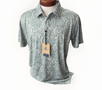 Chubbies Performance Polo Shirt NWT Green Screen Saver Print The Weekend $59.50