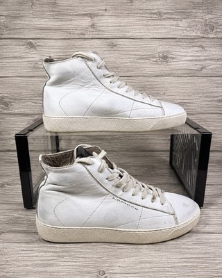 AllSaints Damen High Tops Weiß Leder Tundy Größe UK 5 EU 38 Hergestellt in Portugal