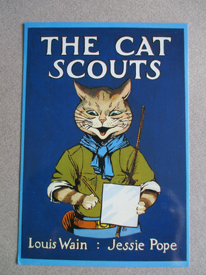 Katzenpostkarte Louis Wain Modern Repro Die Katzenpfadfinder Pfadfinder unbenutzt