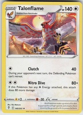 Talonflame 140/203 Rare  SWSH07: Evolving Skies