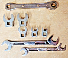 Snap-on 8 Pcs. Crowfoot Sockets Open-end Wrenches 1011mm Gear Wrench Usa Snap-on 8 Pcs. Crowfoot Sockets Open-end Wrenches 1011mm Gear Wrench Usa