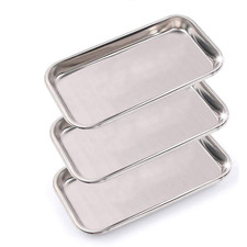 3 Pack Professional Medical Surgical Stainless Steel Dental Procedure Tray Thick