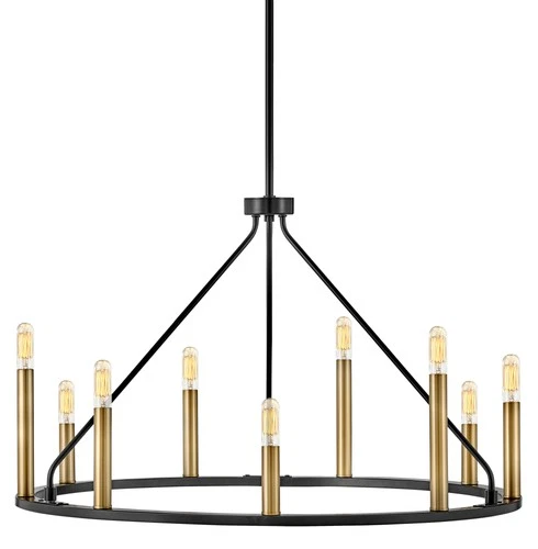 Lark 83158 Lazlo 9 Light 30"W Chandelier - Black - Picture 1 of 3