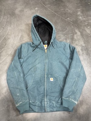 Vintage Carhartt J130 Faded Green Faded Canvas Jacket SMALL 21x25