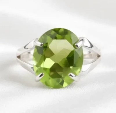 Peridot Gemstone 925 Sterling Silver Ring Handmade Jewelry Gift For Women