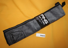 Ping Bow Tie Golf Towel 38" x 16" Grey and Black with Ping Man Embroidered NEW