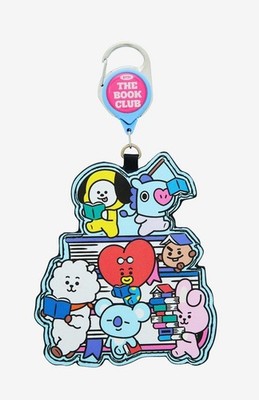 Official BT21 Characters The Book Club Retractable ID Photocard Holder Lanyard