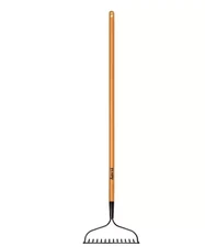 47″ in Wood Handle Garden Bow Rake Metal End Yard Lawn Care Tools Gardening