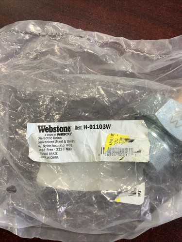 Webstone, H-01103W, Dielectric Union, 3/4" FIP x SWT, 018394002135