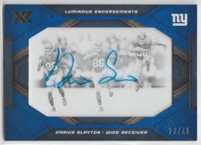 2019 Panini XR Luminous Endorsements Blue Darius Slayton Rookie Auto Patch 20/49