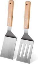 Stainless Steel Spatula Set, 2 Pcs Metal Spatulas for Kitchen Use, 1 