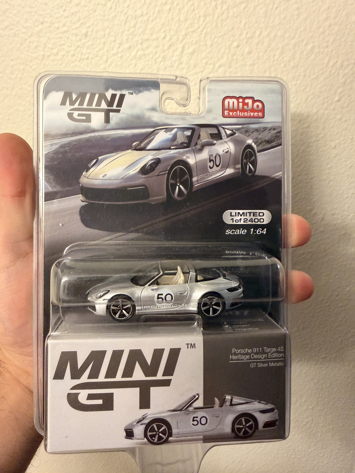 PORSCHE  911 Targa 4S - Heritage Design Edition GT  - silver - Mini GT 1:64 LHD 
