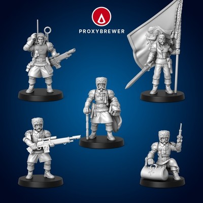 Krylovian Descendants Leadership Unit 28mm Sci-Fi Grimdark Guard Command