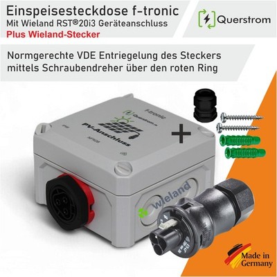 PV-Einspeisesteckdose Querstrom f-tronic mit Wieland-Buchse Plug & Play IP66