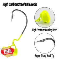 Dr.Fish 10 Pack Ned Rig Jig Heads Weedless Crappie Bass