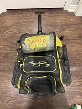 Boombah Rolling Softball Superpack 2.0 - Wheeled Bat Bag/Gear Pack - Highlight