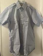 Flying Cross Blue Uniform Short Sleeve Shirt Medium Made In USA