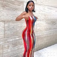 Dress in beautiful dress in colors