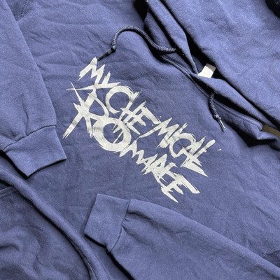 My Chemical Romance Spell Out Big Logo Navy Blue Hoodie Adult XL