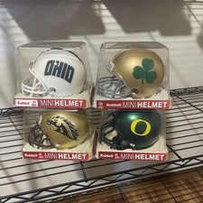 Mini Helmet Lot Of 4 Notre Dame Fighting Irish, Oregon, Ohio, Western Michigan
