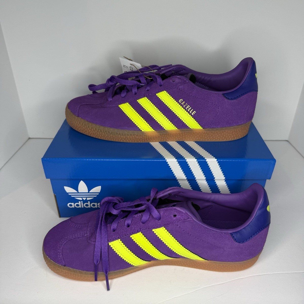 Adidas Gazelle J- Purple/Yellow/Purple - Size 5 US Model JP7126 | eBay
