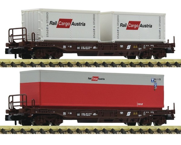 Fleischmann 845377, 2Tlg. Set Taschenwagen Raicargoaustria, ÖBb, Neu & Ovp, N-image