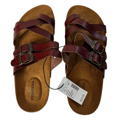 MAURICES Women s Slip On Sandals Sz 8 Color Brown All Man-Made Materials