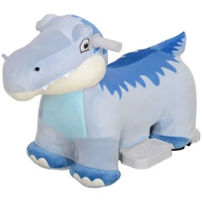 6V Kids Dinosaur Ride-on Vehicle with Music 29.9L x 13.4W x 18.5H Blue