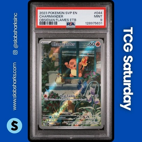2023 POKEMON SV BLACK STAR PROMO OBSIDIAN FLAMES ETB #044 CHARMANDER PSA 9