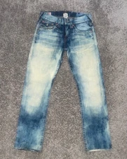 True Religion Ricky Straight Leg Bleached Size 29