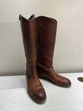 Frye Melissa 2 Button Cognac Pull-on Equestrian Tall Riding Boots, Size W 7 1/2B