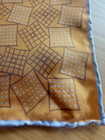 ROBERT TALBOTT SILK 16" POCKET SQUARE, BURNT ORANGE, LIGHT BLUE, BROWN , NWT — photo 3