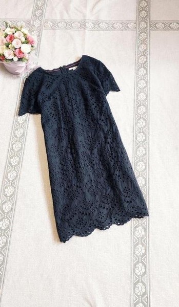 Women Boden Dress Navy Cotton 34 / XS / 42 #8EJH