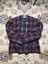 Vintage Pendleton Jacket Womens 8 Plaid Wool Double Breasted Gold Buttons 90s