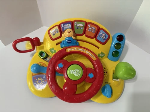 Vtech 80-166601 Turn and Learn Driver Toy Yellow Game Development Car Toy WORKS